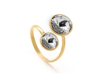 Victoria cruz basic double gold prsten sa swarovski kristalima ( a2052-07da )