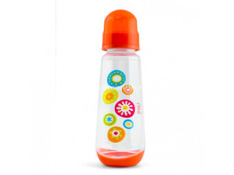 ELFI plastična flašica sa silikonskom cuclom 250ml RK02 - narandžasta