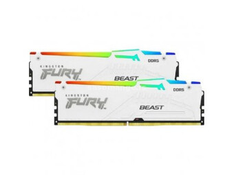 Kingston DDR5 32GB (2x16GB) 6000MHz CL40 DIMM FURY Beast White RGB XMP memorija ( KF560C40BWAK2-32 )