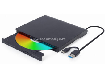 GEMBIRD DVD-USB-03 Gembird eksterni USB DVD drive Citac-rezac, USB + USB-C, black