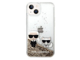 Futrola Karl Lagerfeld Liquid Glitter Case Karl And Choupette za Iphone 14 zlatna
