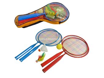Set za badminton od 4 mini reketa i 3 vrste loptica