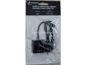 A-HDMI-VGA-06 ** Gembird HDMI to VGA + AUDIO adapter cable, single port (alt A-HDMI-VGA-03, 479)