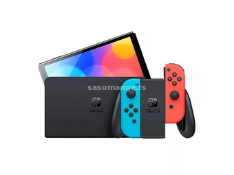 Nintendo Switch Console (OLED Model) Neon Red and Blue