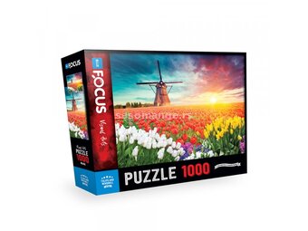 Blue Focus Puzzle 1000 delova Lale i vetrenjače
