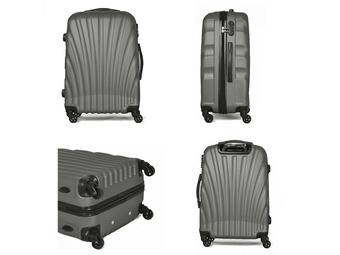 Putni kofer s čvrstim stranicama ABS 55x21x36.5 cm Sivi 96-543000