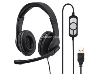 HAMA Žične slušalice HS-USB300 (Crne) USB 20Hz - 20KHz 105dB 40mm