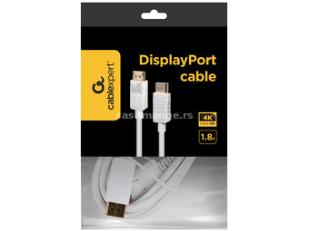 CC-DP2-6-W Gembird DisplayPort na DisplayPort v.1.2 digital interface kabl 1,8m Beli