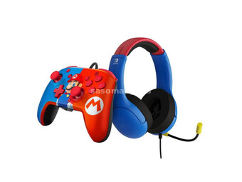 PDP Nintendo Switch wired airlite headset &amp; rematch controller Mario ( 059464 )