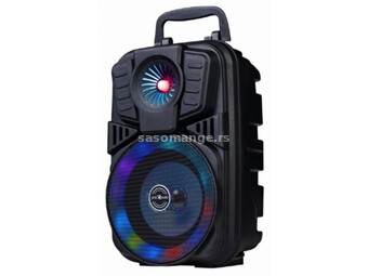 Gembird SPK-BT-LED-01 portable bluetooth karaoke speaker 5W, FM, USB, SD, 3,5mm, MIC 6,35mm, LED