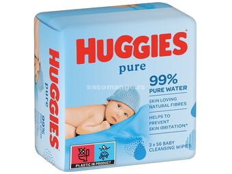 HUGGIES Baby vlažne maramice pure 3x56 kom.