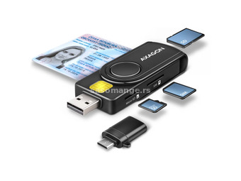 AXAGON CRE-SMP2A 4-slot Smart card PocketReader reader black
