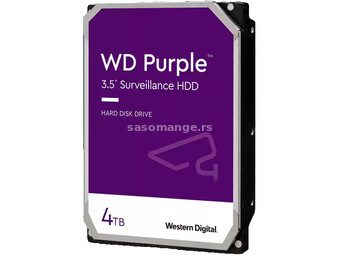 HDD Video Surveillance WD Purple 4TB CMR, 3.5, 256MB, SATA 6Gbps, TBW: 180 ( WD43PURZ )