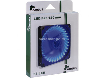 InterTech Fan Argus L-12025 BL, 120mm LED, Blue