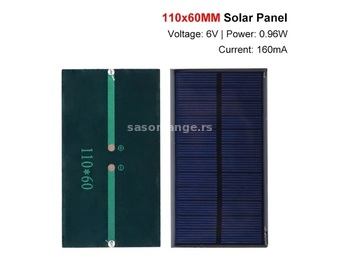 Solarna Ploča 0.96W 6V 110X60MM za Arduino
