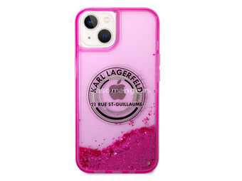 Futrola Karl lagerfeld Liquid Glitter Round Rsg Logo za Iphone 14 pink