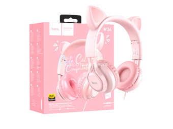 HOCO Bluetooth slušalice - W39 Mačije uši/ roza