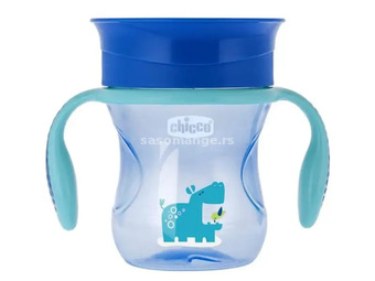 CHICCO No spill čaša Perfect 360 stepeni,12+,plava
