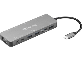 Docking station Sandberg 13in1 USB-C - 2xHDMI/VGA/LAN/3xUSB 3.0/USB C 136-45