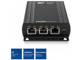 ACT CONNECTIVITY HDMI over CATx extender set up to 100 meter