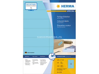 Herma etikete 105X37 A4/16 1/100 plava ( 02H4258 )