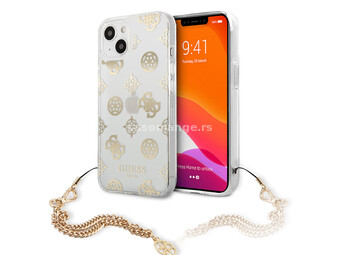 Futrola Guess Hc Pc Chain Handle Peony za iPhone 13 zlatna