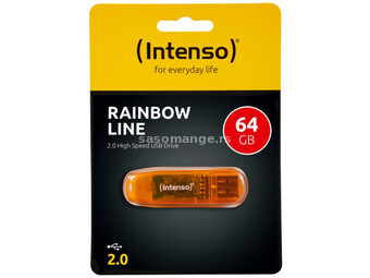 Intenso USB flash drive 64GB Hi-Speed USB 2.0, rainbow line, orange - USB2.0-64GB/rainbow