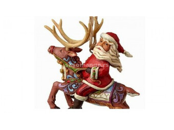 Jim Shore Santa Riding Reindeer Hanging Ornament Figure ( 031717 )