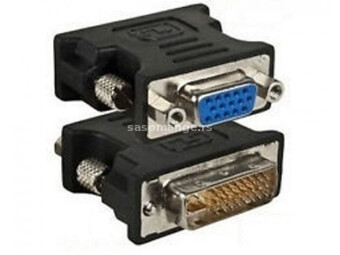 E-GREEN Adapter DVI-I Dual Link (M) - VGA D-sub (F) crni