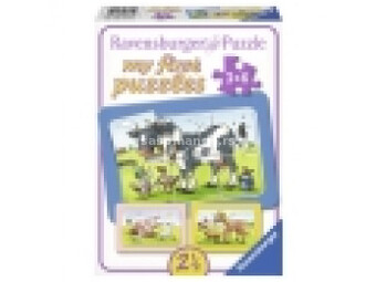 Ravensburger puzzle (slagalice) - Moje prve puzle, 3 u 1, krava, prase, konj RA06571