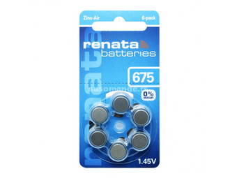 Baterije za slušni aparat Renata ZA 675/BP6 (pakovanje 6 komada)