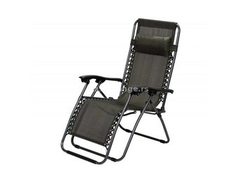 Green bay Baštenska stolica podesiva sa jastukom metalna Messina sivo-crna 023413
