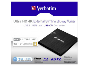 VERBATIM ULTRA HD4K EXTERNI BLU-RAY USB-C CRN+SOFTWARE