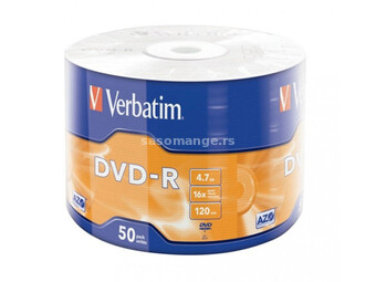 DVD-R VERBATIM 4.7GB 16X MATT SILVER WRAP 1/50 43788