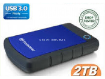Transcend External HDD 2 TB, H3B, USB3.0, 2.5", Anti-shock system, Backup software, 284 gr, Black...