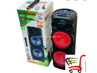 Veliki karaoke zvučnik - bežični mikrofon - 2x8" ZQS8208 - Veliki karaoke zvučnik - bežični mikro...