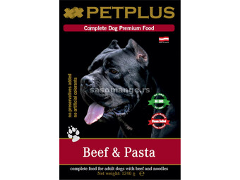 Hrana za pse PetPlus govedina, nudle 1240g konzerva za pse