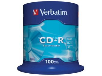 VERBATIM CD-R 52x 100pcs Extra Protection cylindrical