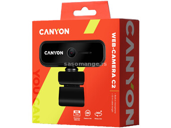 CANYON C2 720P HD 1.0Mega fixed focus webcam with USB2.0. connector, 360 rotary view scope, 1.0M...