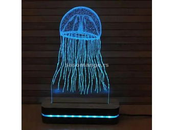 3D dekorativna lampa A005 Meduza BLACK CUT