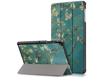 ZONE Trifold Galaxy Tab S6 10.5 mappa case flower pattern stylus holder Green-colored