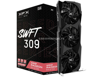 XFX AMD Video Card Radeon RX-6700 Core 10GB GDDR6 160bit, 2450MHz 16Gbps, 3x DP, 1x HDMI, 3 fans...