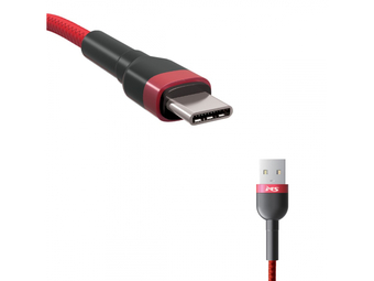 MS (1254171) kabl USB tip A 2.0 (muški) na USB C (muški) 1m crveni