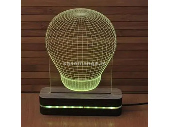 3D dekorativna lampa B007 toplo bela BLACK CUT