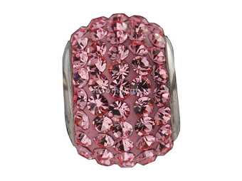 Amore baci prljavo roze srebrni privezak sa swarovski kristalom za narukvicu ( 23008 )