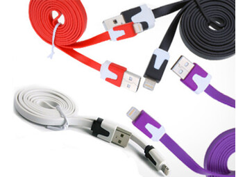Xwave USB color flat kabl, iphone5, 1m bela ( NT USB )
