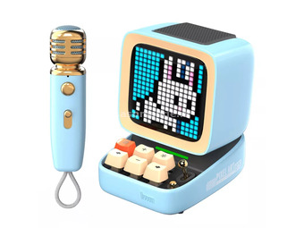 Ditoo-Mic Mini Karaoke Machine Pixel Art Bluetooth Speaker BLUE
