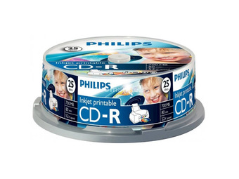 PHILIPS CD-R 52x 25pcs cylindrical printable