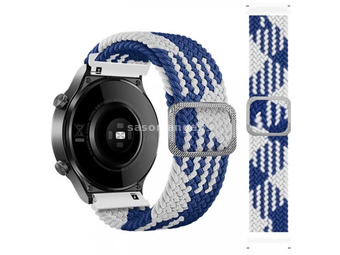 MYBANDZ Flexible cloth watch strap 22mm white-blue