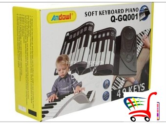 Prenosivi klavir - silikonska klavijatura sa 49 dirki - Prenosivi klavir - silikonska klavijatura...